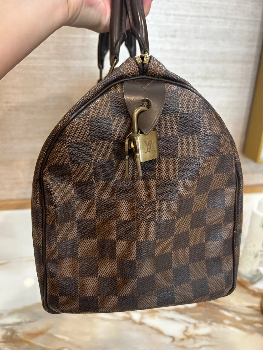 Louis Vuitton Brown Damier Ebene Duffel Bag